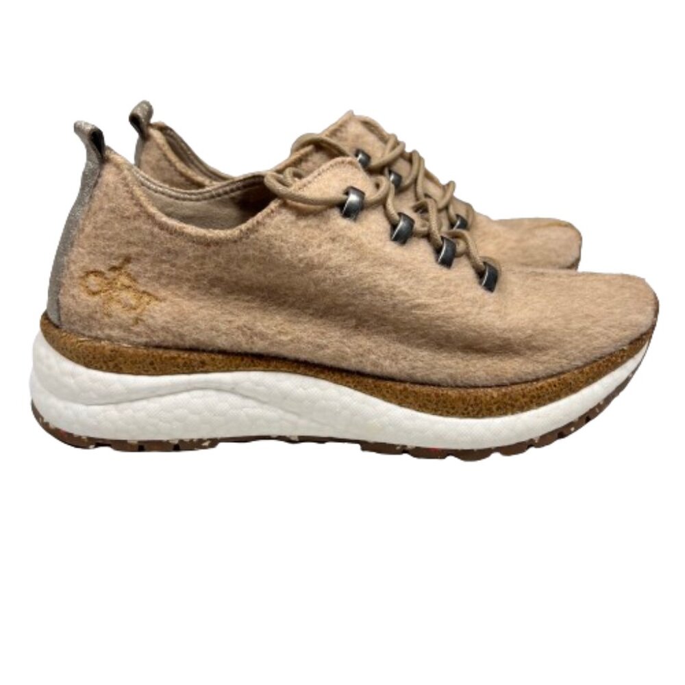 OTBT Womens Courier Wool Lace Up‎ Sneakers Size 6 Tan Granola Comfort Travel